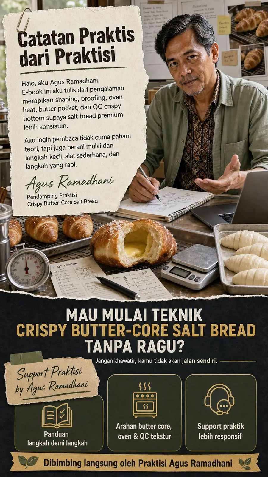 Crispy Butter-Core Salt Bread section 9